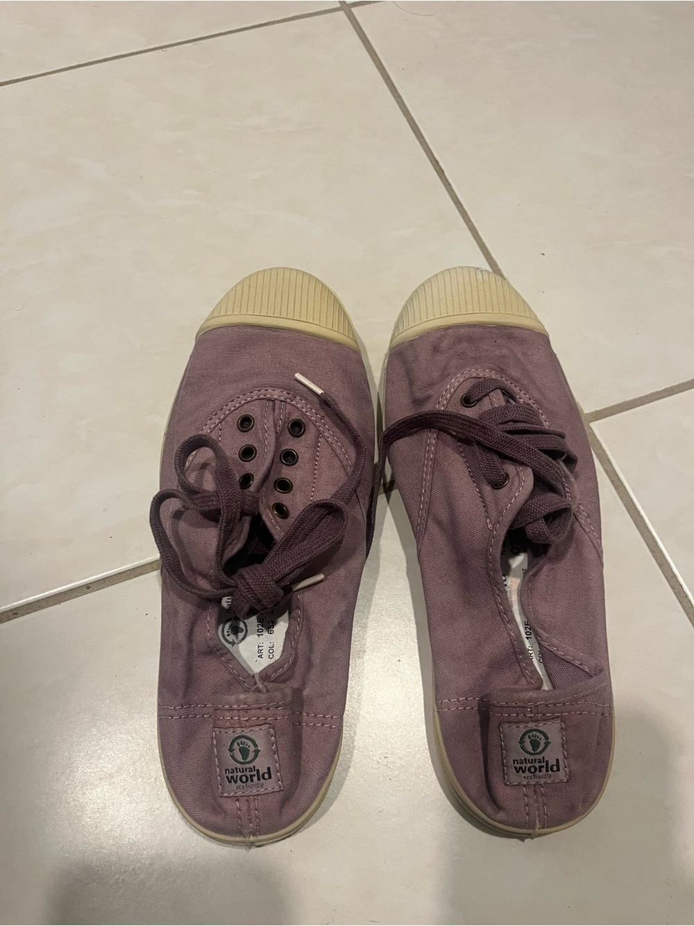 Women's Casual Canvas Sneakers in Dusty Mauve Bensimon style - Brand New